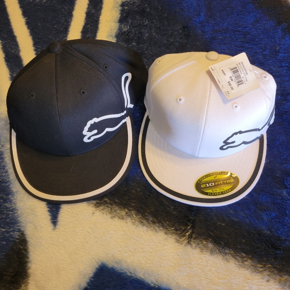 RICKIE FOWLER BLACK AND WHITE MONOLINE HATS SIZE S/M - Picture 1 of 3